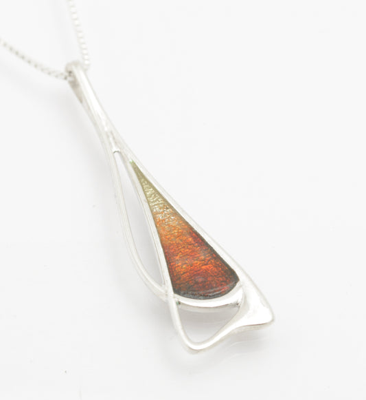 Sterling Silver & Enamel Pendant Necklace By Malcolm Gray For Ortak Jewellery (B2483)