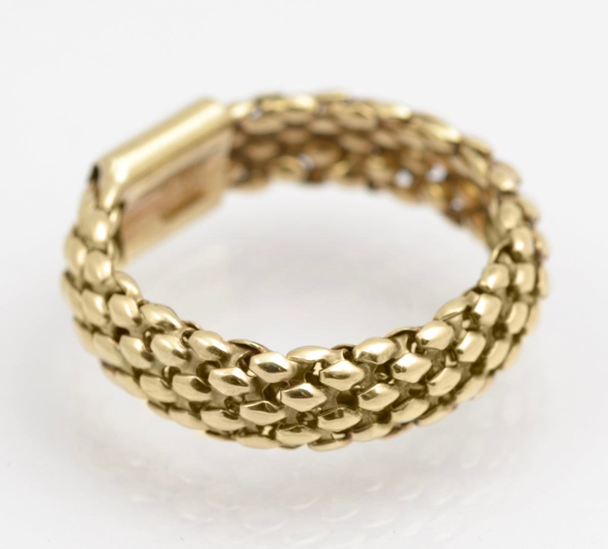 9ct Yellow Gold Chain Link Ring Italian Made & UK Hallmark For 2004 Size L to M (B2511)