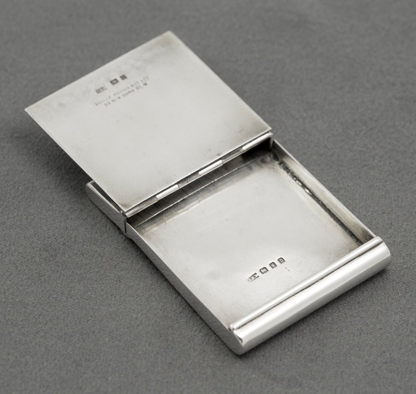 Antique Sterling Silver Rare Folding Vesta Case Philip Morris Hallmarked 1919 (B2514)
