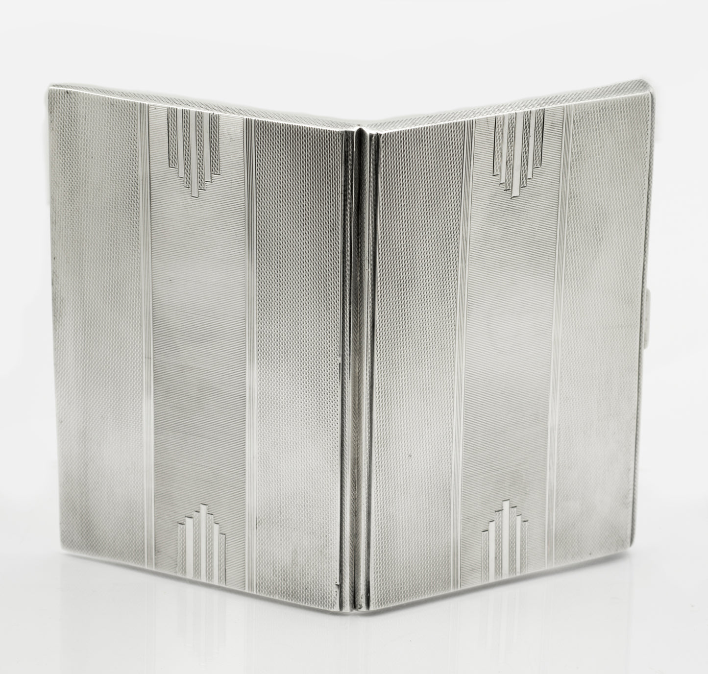 Art Deco Walker & Hall Sterling Silver Manhattan Large/Heavy Cigarette Case (B2550)