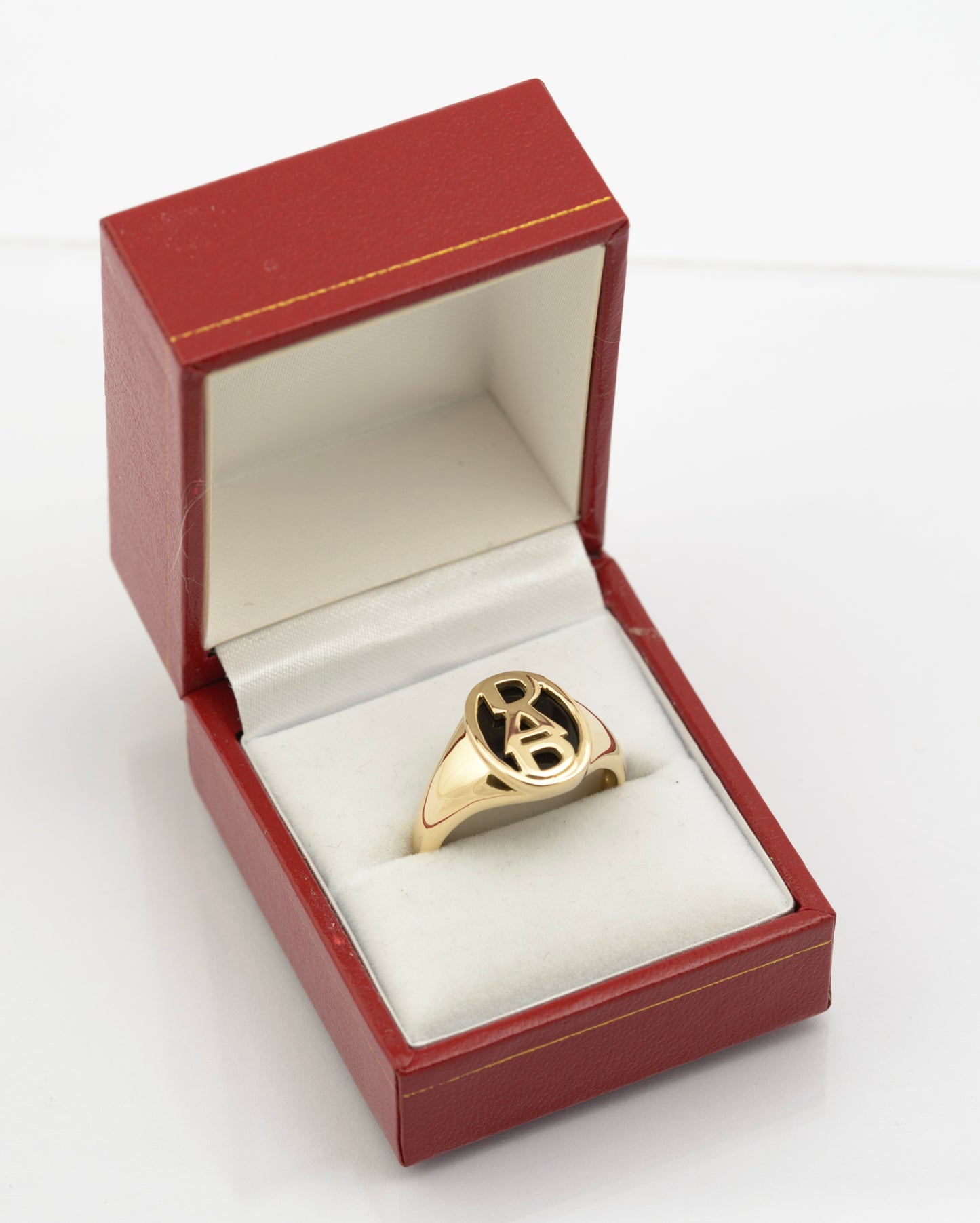 9ct Solid Gold DAD Signet Ring With Black Onyx - Hallmarked - Gift Boxed (B2661)