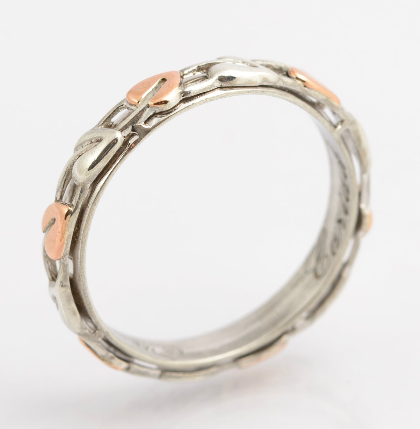 Clogau Tree Of Life Ring In Sterling Silver With Rose Gold Leaves Size S (C2697)