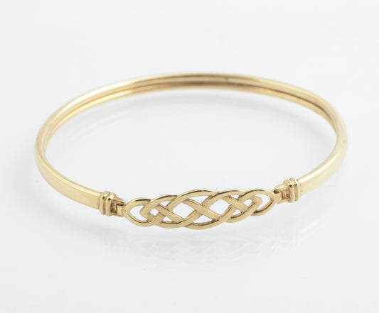 Vintage 9ct Gold Ladies Celtic Knot Eternal Love Bangle Bracelet Hallmarked (C2707)