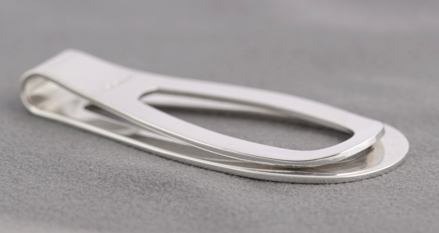 Sterling Silver Open Loop Money Clip by W I Broadway Hallmarked 2005 (C2754)