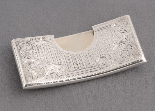Antique Edwardian Sterling Silver Curved & Open Card Case Hallmarked 1903 (C2755)