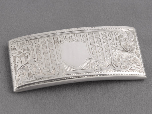 Antique Edwardian Sterling Silver Curved & Open Card Case Hallmarked 1903 (C2755)