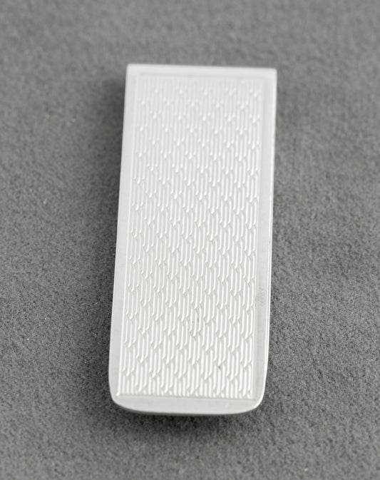 Vintage Sterling Silver Money Clip Engine Turned Hallmarked 1998 M Kamin & Co (C2763)