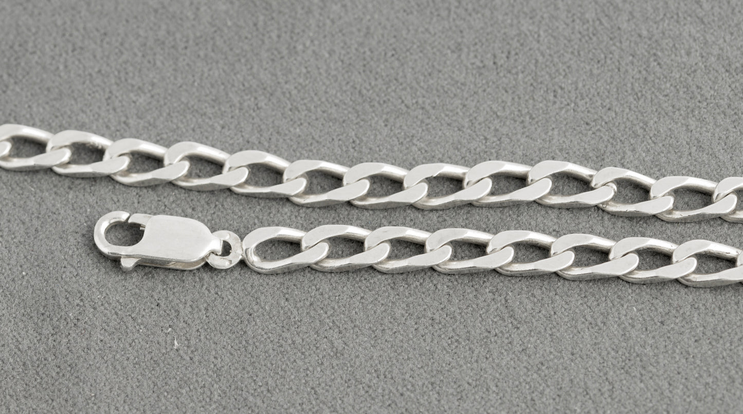 Vintage 925 Sterling Silver Long 82cm Curb Chain Necklace London Import Marks (C2768)