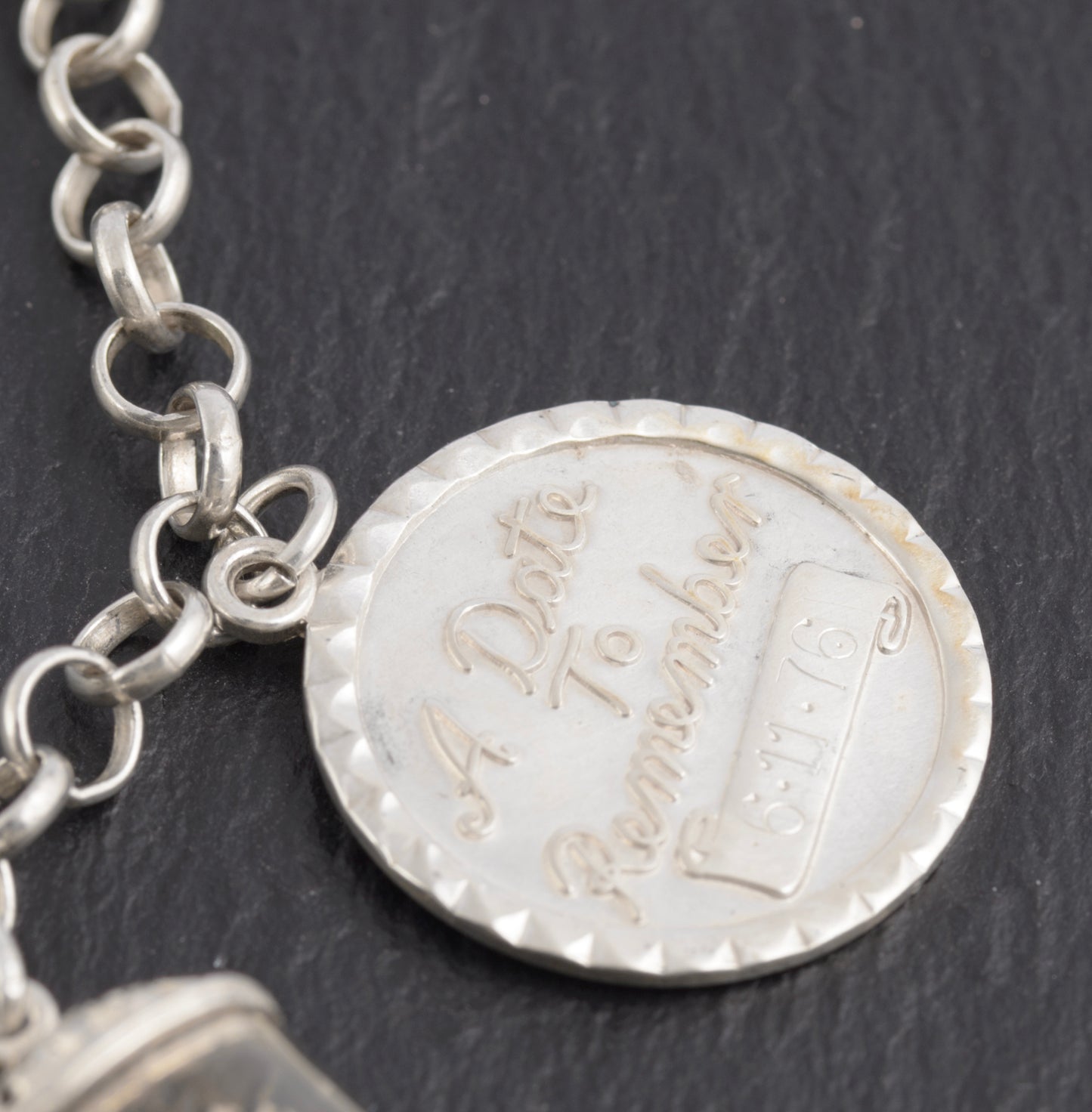 Vintage Sterling Silver Traditional Charm Bracelet 1970's - 8 Charms (C2777)