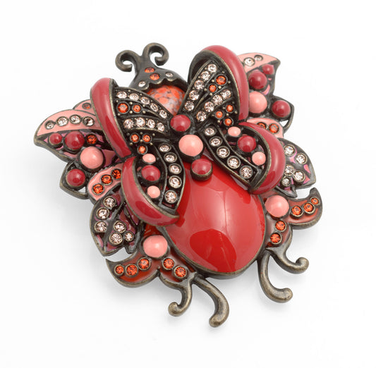 Vintage Joan Rivers Fantasy June Bug Statement Costume Brooch / Pin - Boxed (C2808)