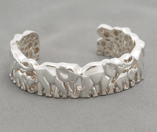 Suarti Sterling Silver Heavy & Chunky Elephant Cuff Bangle Hallmarked 2003 (C2811)