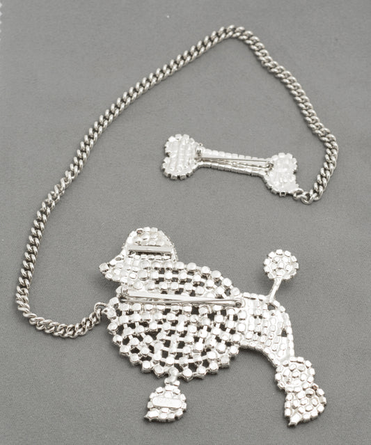 Vintage Monty Don Poodle & Bone Statement Brooch Two Part Piece 1980's (C2812)