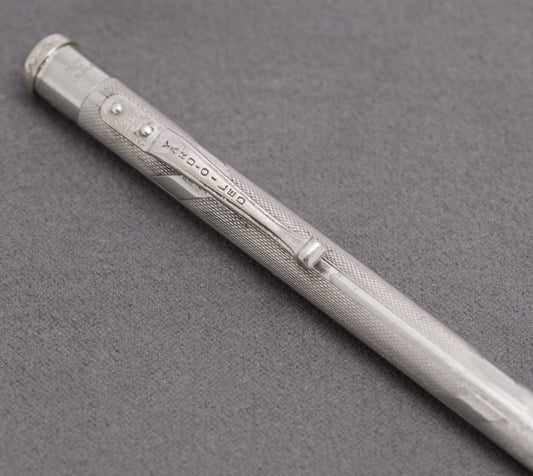 Vintage Yard-O-Led Art Deco Rhodium Plated Propelling Pencil - Engine Turned (C2832)