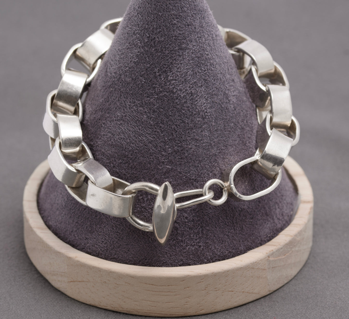 Heavy Sterling Silver Hand Forged Link Chunky Bracelet Hallmarked 2001 (C2835)
