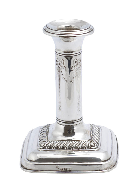 Pair Antique Sterling Silver Candlesticks Adams Design Hallmarked 1919 (C2840)