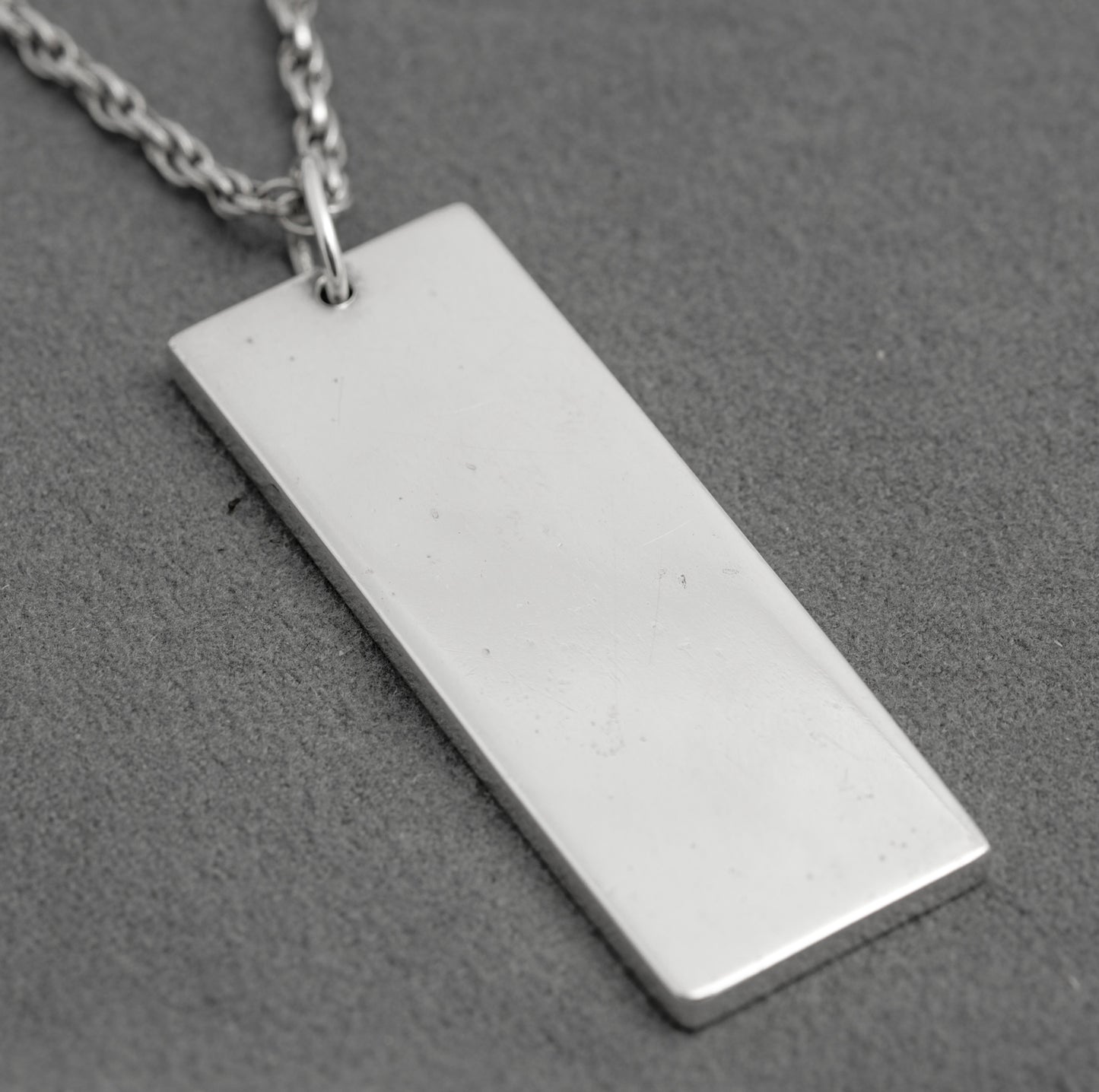 Vintage Sterling Silver Ingot Bullion Bar Pendant Necklace Feature Hallmark 1977 (C2914)