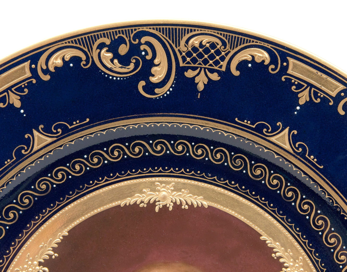 Antique Vienna Porcelain Hand Painted Portrait Plate - The Dreamer - H Stadler (Code 0434)