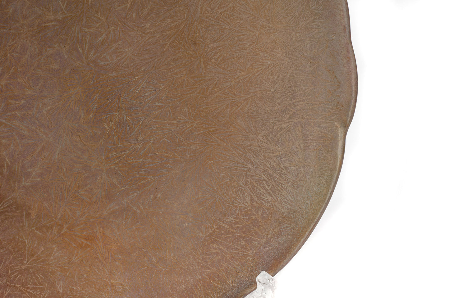 Signed Antique Bernard Moore Red Flambe & Crystalline Glaze Art Pottery Plate B (Code 0616)