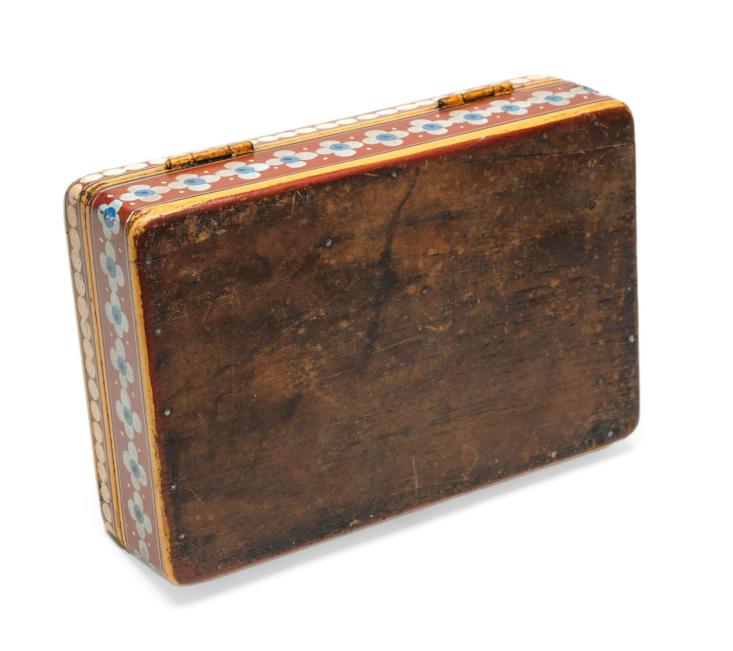 Interesting Antique Middle Eastern Hand Painted Horse & Figure Art/Writing/Cosmetic Box (Code 1009)