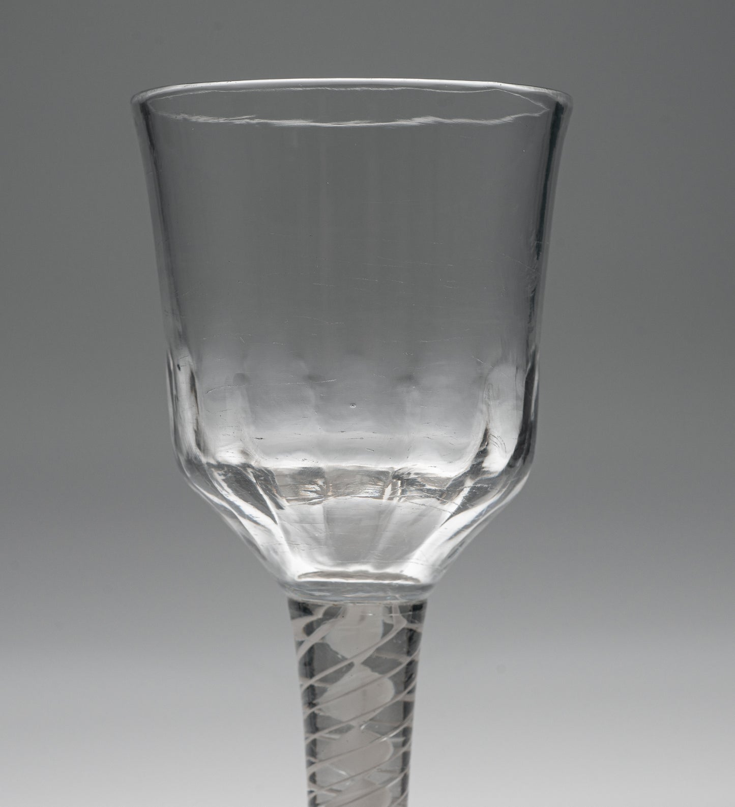 Georgian Antique English Drinking Glass with DSOT Opaque Twist Stem c1760 (Code 1246)
