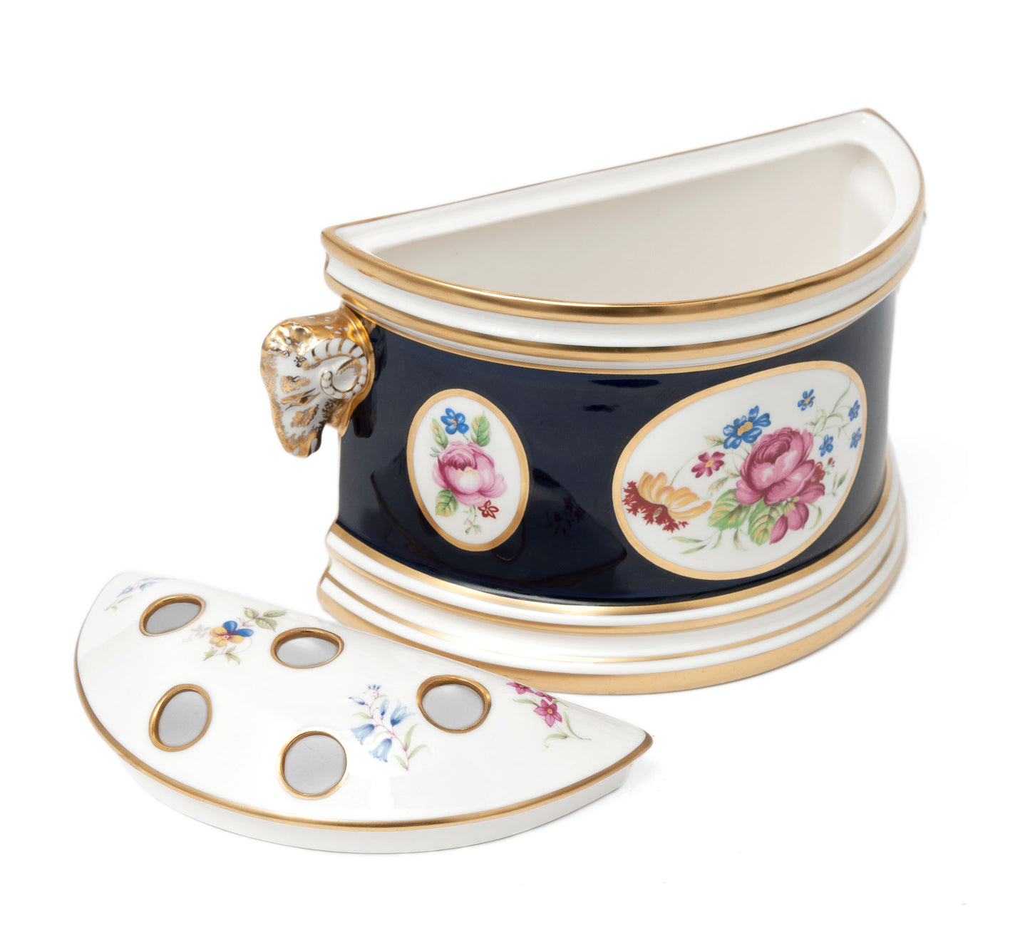 Lynton of Derby Fine Bone China Bough Pot in Cobalt Blue by Stefan Nowacki (Code 1435)