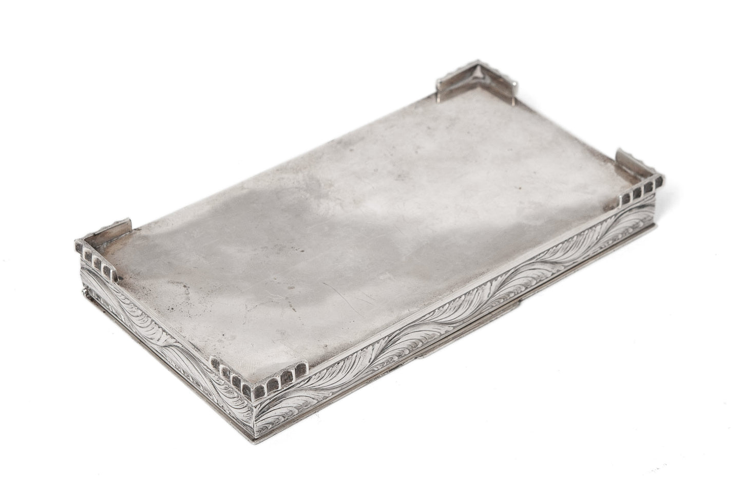 Vintage Hamilton & Co Calcutta India Solid Silver Desk Box with Mallard Ducks (Code 1537)