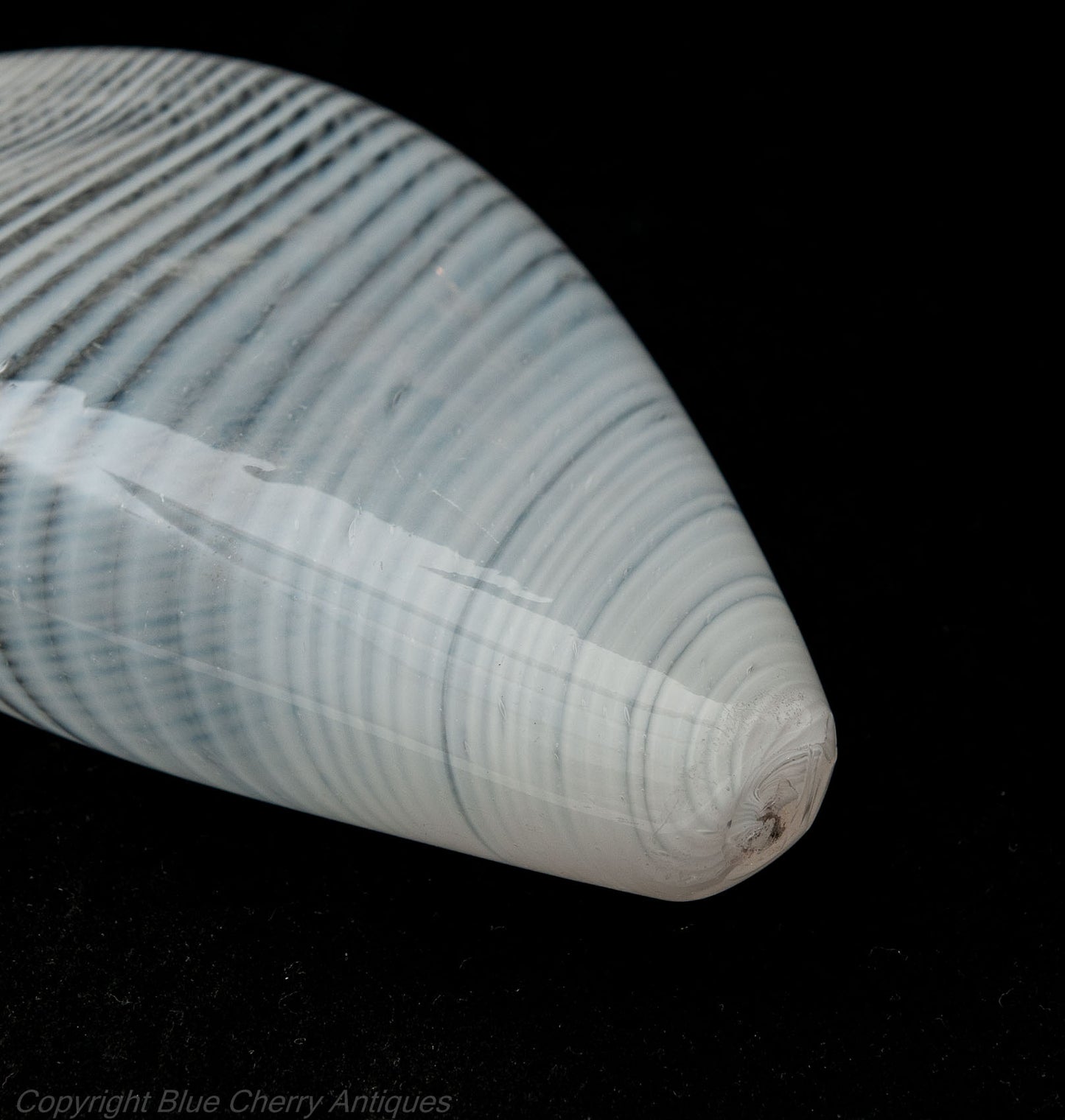 Antique Nailsea Bristol Glass White Spiral Band Decorated Drinks Flask c1860 (Code 1768)