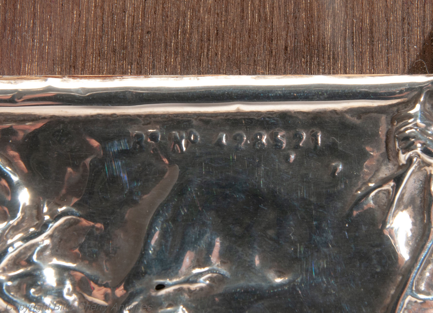 Antique Art Nouveau English Silver Easel Back Photo Frame with Hiawatha & Motto (Code 2032)