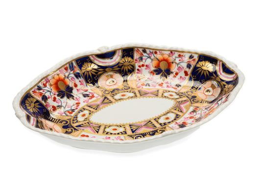 Antique Derby Imari Porcelain Shaped Dish with Scarce Pink Decoration c1790 (Code 2036)