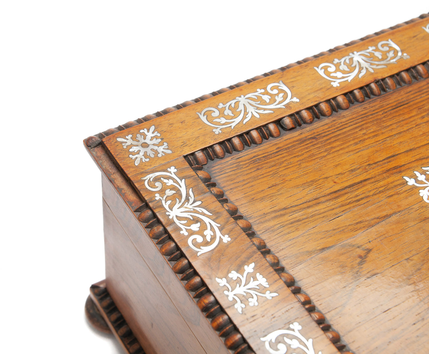 Antique Victorian Rosewood & Mother of Pearl Inlaid Fitted Sewing Box c1860 (Code 2077)