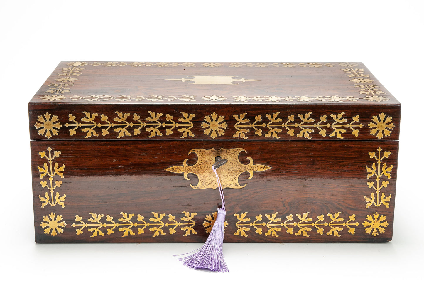 Antique William Colsey Mansion House London Rosewood & Brass Writing Slope Box (Code 2080)