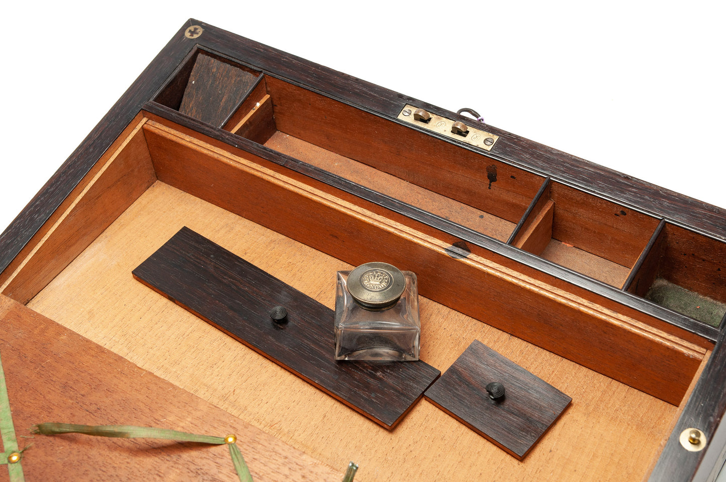 Antique William Colsey Mansion House London Rosewood & Brass Writing Slope Box (Code 2080)