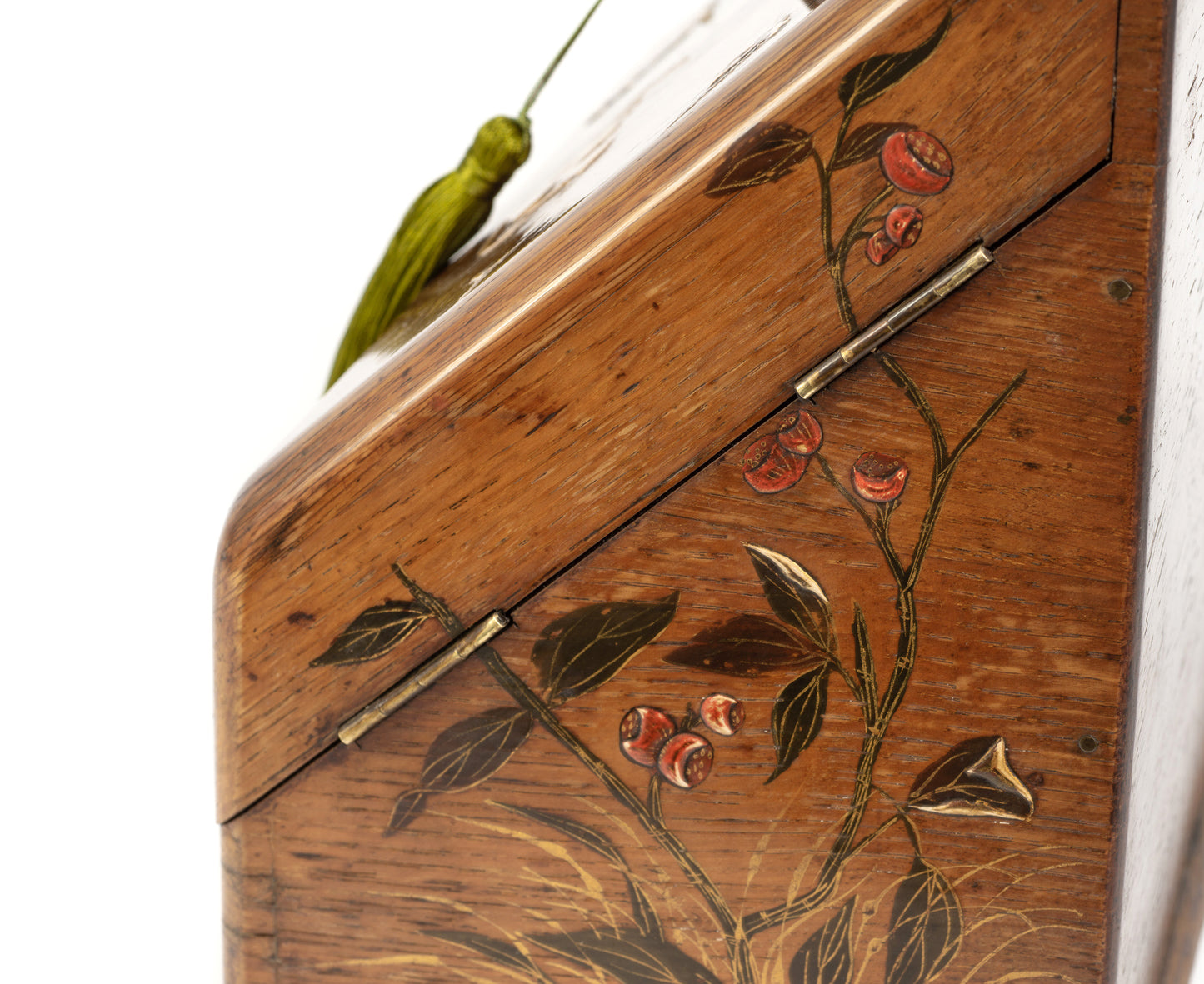 Antique Victorian Wooden Stationery Box with Japanese Shibayama Decoration c1880 (Code 2165)