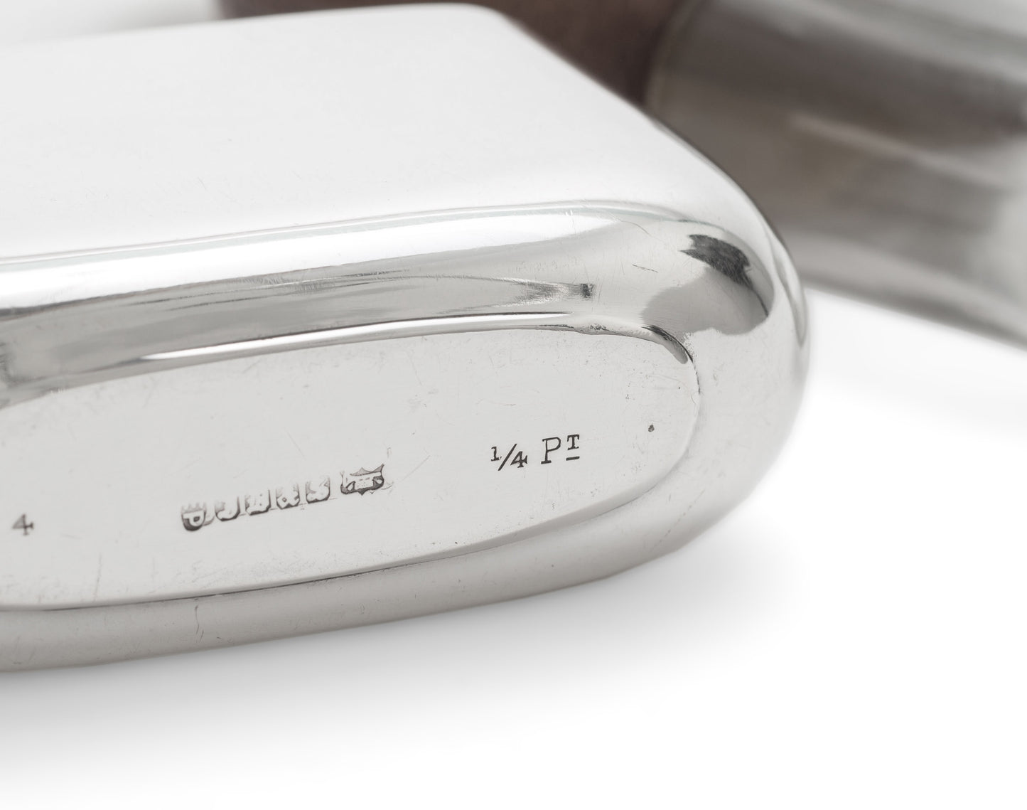 Antique James Dixon & Sons Leather & Silver Plated Hip Flask c1920 (Code 2184)