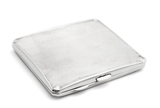 Art Deco Sterling Silver Engine Turned Cigarette Case by Samuel Levi 1939 (Code 2198)