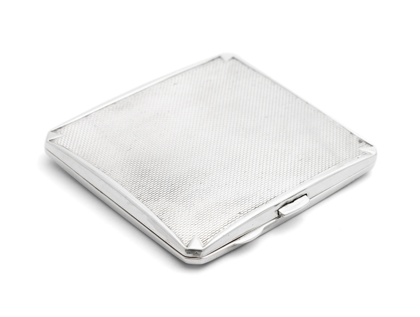 Art Deco Sterling Silver Engine Turned Cigarette Case by Samuel Levi 1939 (Code 2198)