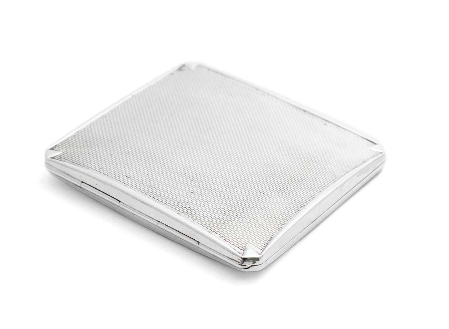 Art Deco Sterling Silver Engine Turned Cigarette Case by Samuel Levi 1939 (Code 2198)