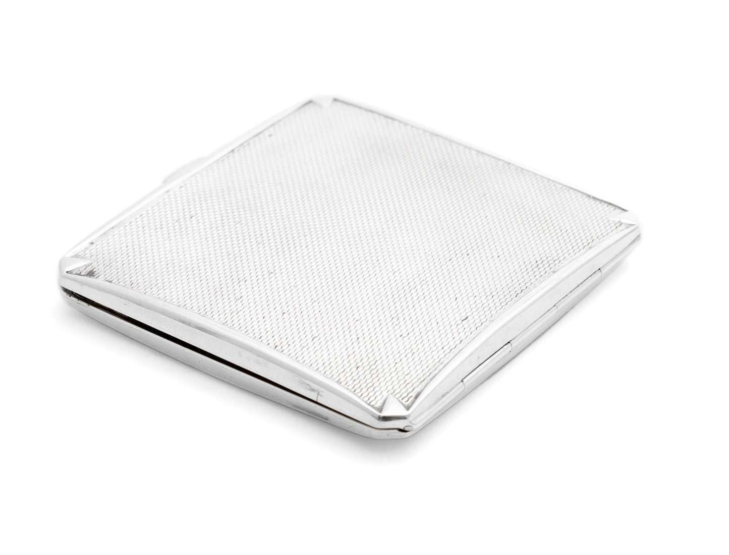 Art Deco Sterling Silver Engine Turned Cigarette Case by Samuel Levi 1939 (Code 2198)
