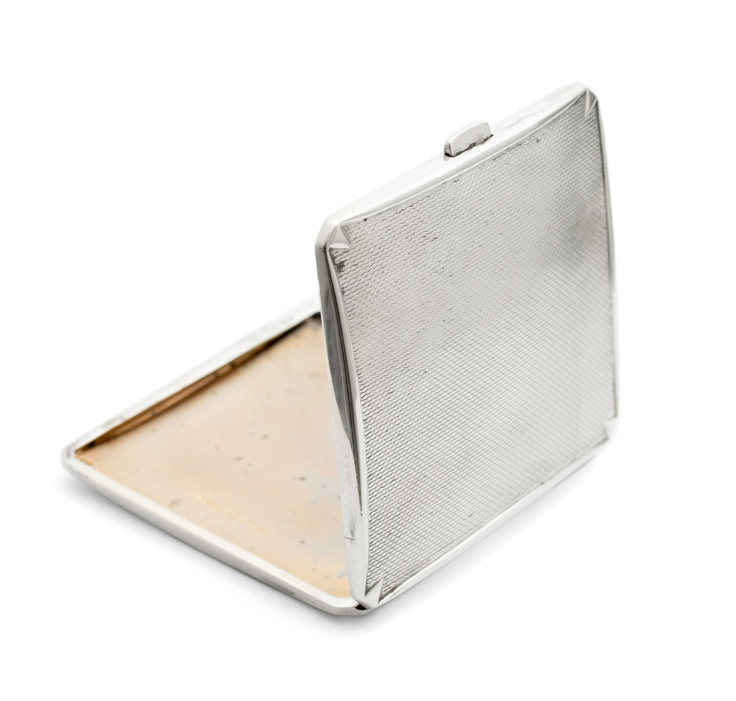 Art Deco Sterling Silver Engine Turned Cigarette Case by Samuel Levi 1939 (Code 2198)
