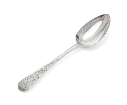 Large Silver Serving Spoon by William Eaton - Antique Victorian - London 1840 (Code 2214)