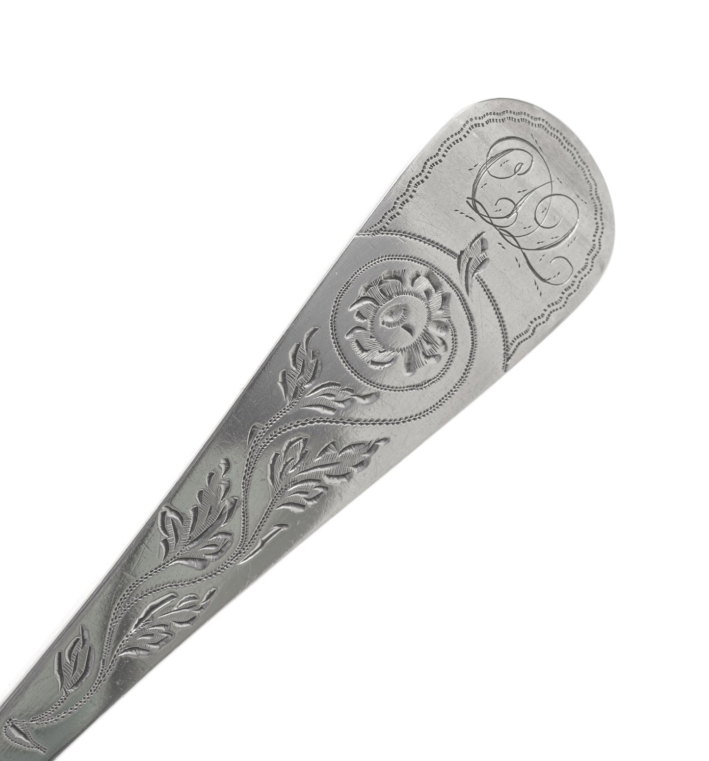 Large Silver Serving Spoon by William Eaton - Antique Victorian - London 1840 (Code 2214)