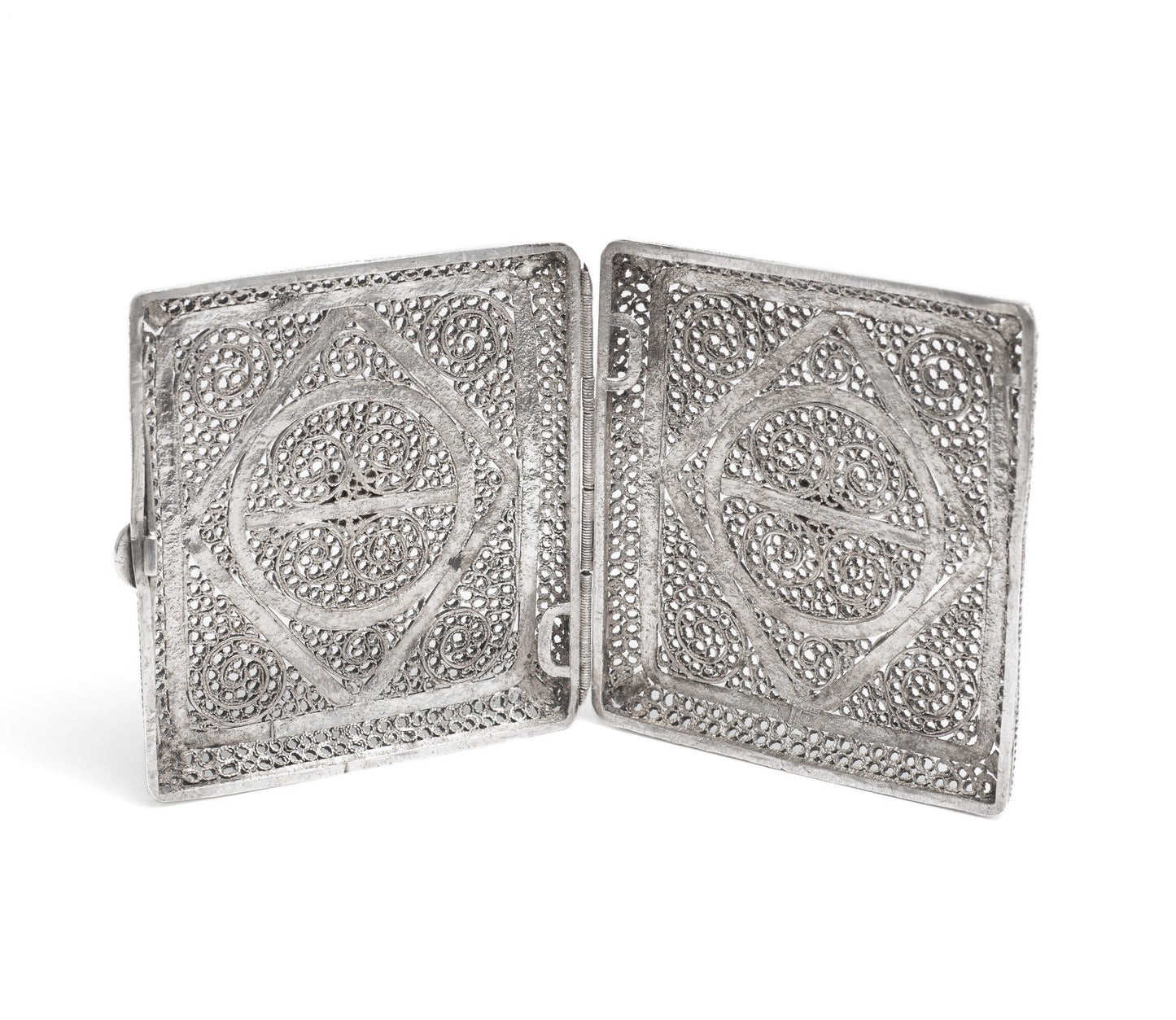 Antique Middle Eastern Hand Made Silver Filigree Wire Cigarette Case c1890 (Code 2221)