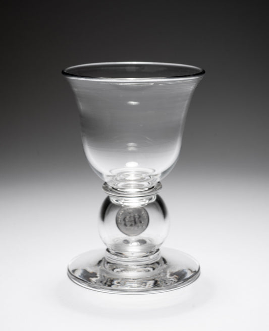 Edward VIII Coronation Drinking Glass with Silver Coin for Plummer Ltd NYC (Code 2240)