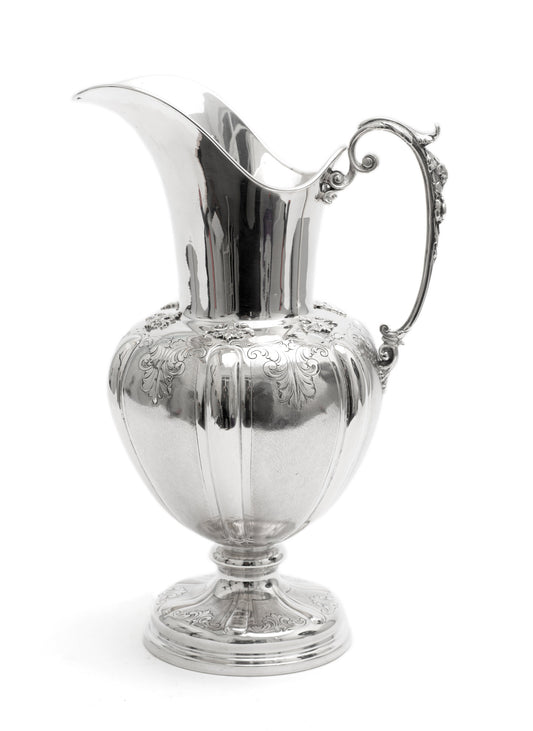 Italian Vintage Solid Silver Wine Jug / Ewer by Zanetti & Pellegrini of Milan (Code 2244)
