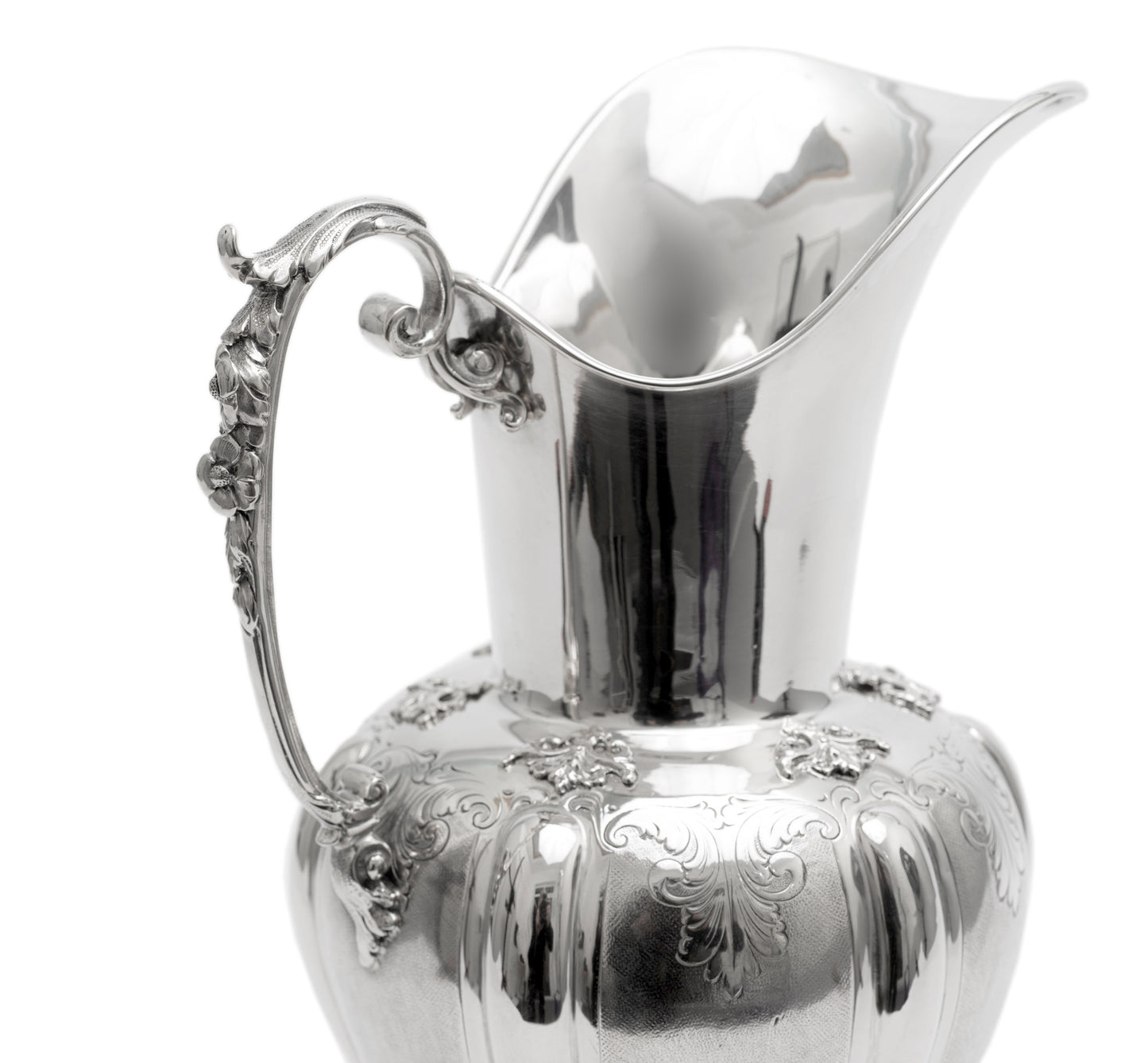 Italian Vintage Solid Silver Wine Jug / Ewer by Zanetti & Pellegrini of Milan (Code 2244)