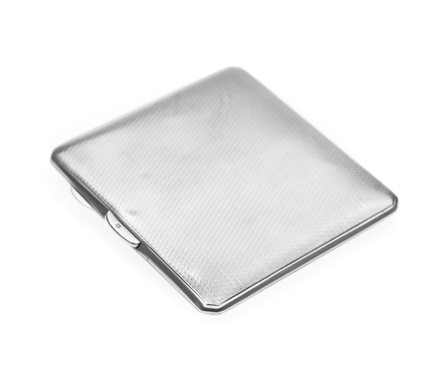 Art Deco Sterling Silver Engine Turned & Geometric Design Cigarette Case 1936 (Code 2289)