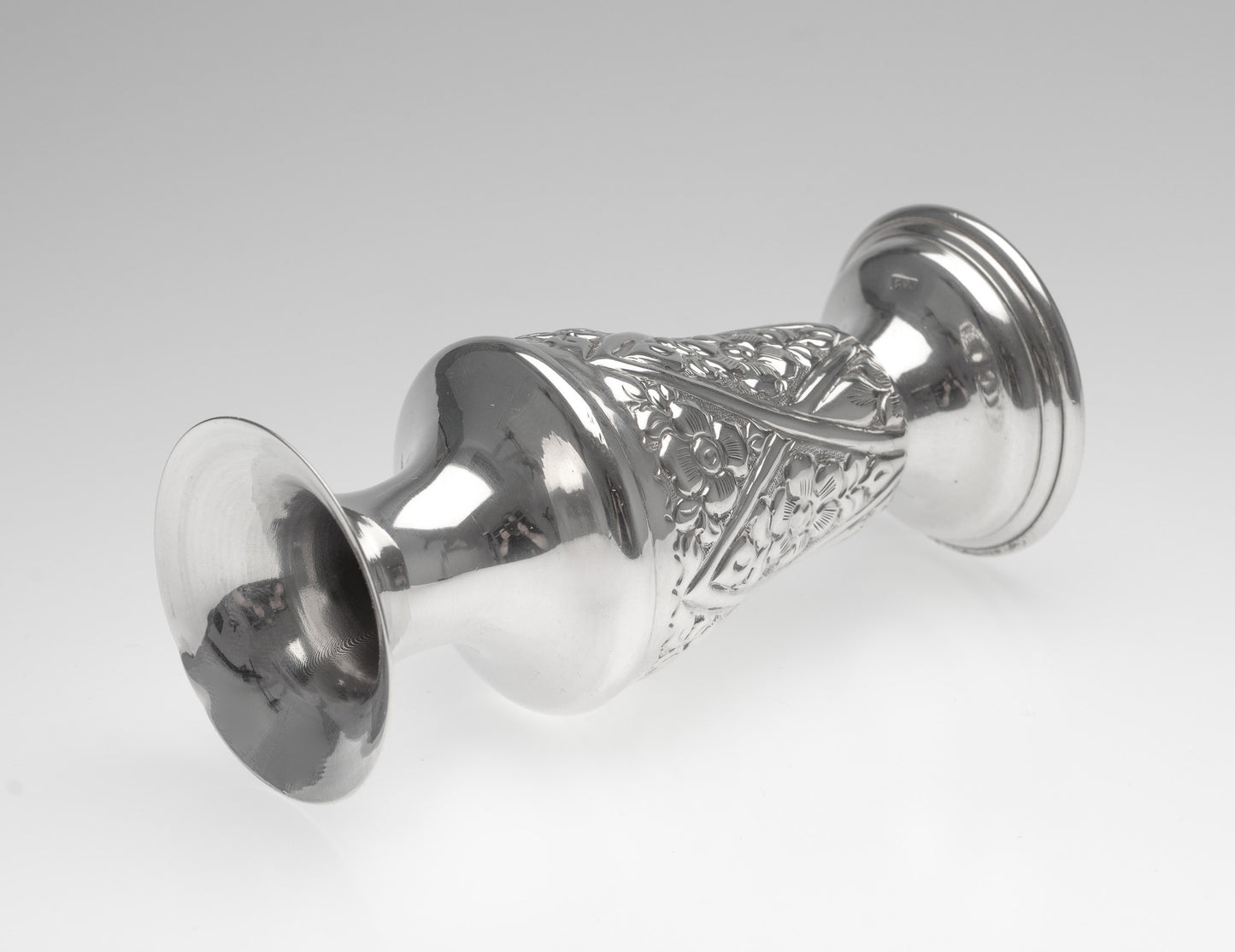 Vintage Egyptian Silver Vase in the Middle Eastern Islamic Style with Floral Panels (Code 2295)