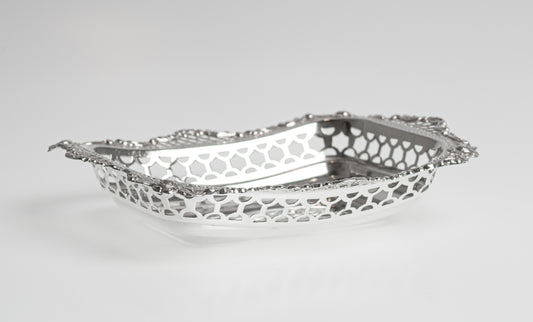 Antique Silver Bonbon Dish - William Comyns London 1897 Pierced Sweetmeat (Code 2321)
