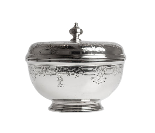 Art Deco Silver Goldsmiths & Silversmiths Heavy Lidded Dish with Chased Detail (Code 2325)