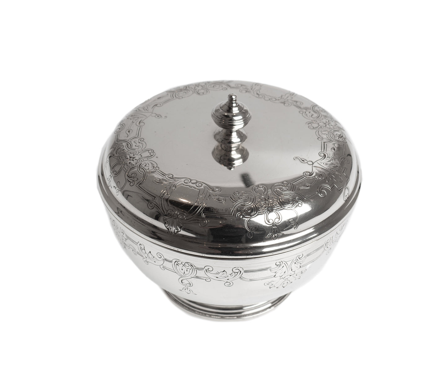 Art Deco Silver Goldsmiths & Silversmiths Heavy Lidded Dish with Chased Detail (Code 2325)